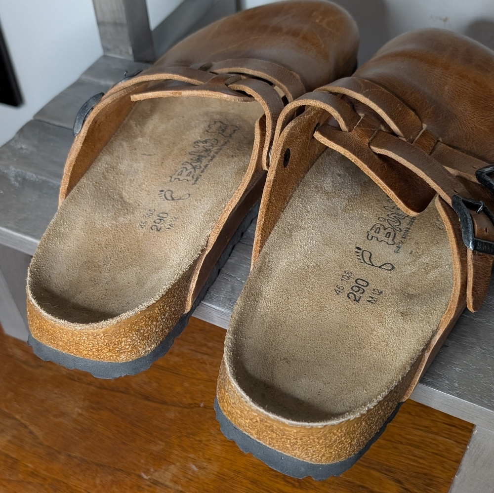 Birkenstocks Beige Leather Comfort Footpad - Picture 4 of 11
